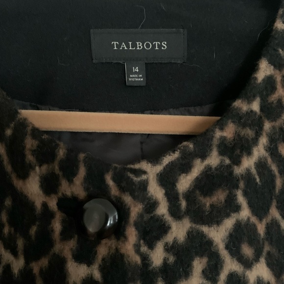 Talbots EUC leopard coat 14 $369 in current catalog! - Picture 2 of 3